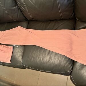 Pink Ribbed Knit Bando Top & Flare Bottoms